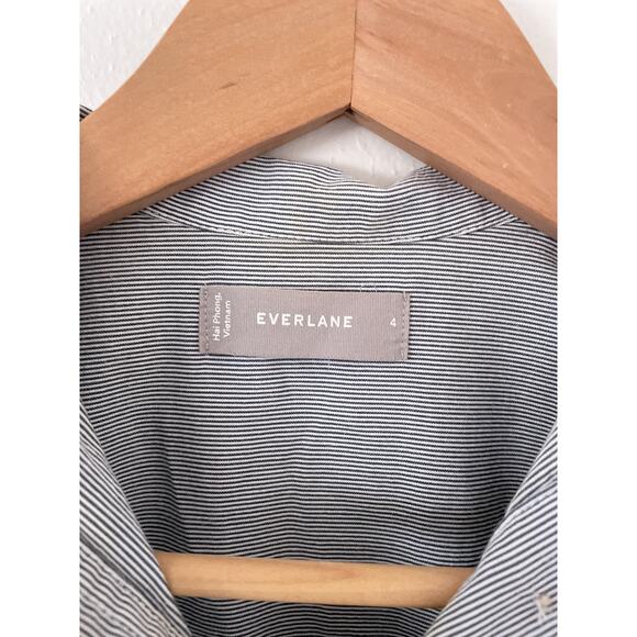 EVERLANE Striped Cotton Weave Romper / Sz 4 / Collared / Shorts / Boho / Minimal - Picture 7 of 10
